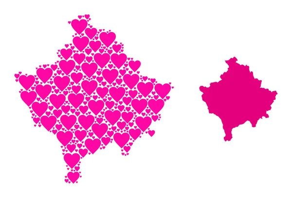 Kosova 'nın Pembe Aşk Kolajı Haritası