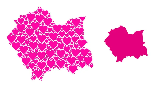 Pembe Aşk Kalbi Mozaik Polonya 'nın Küçük Bölgesi Haritası