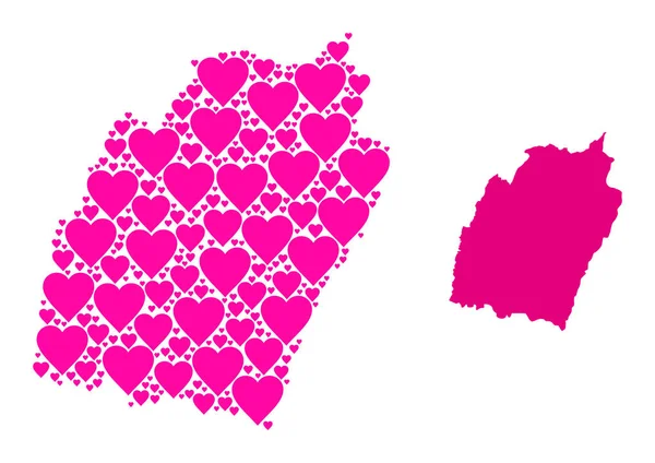 Manipur Eyaleti Pembe Sevgililer Günü Mozaik Haritası