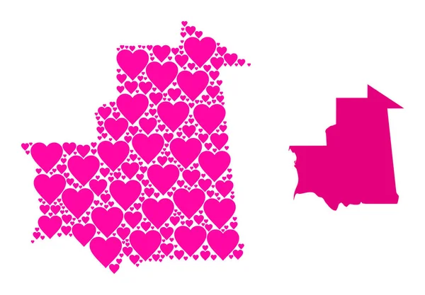 Moritanya Pembe Aşk Kolajı Haritası