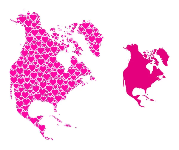 Kuzey Amerika 'nın Pembe Mozaik Haritası