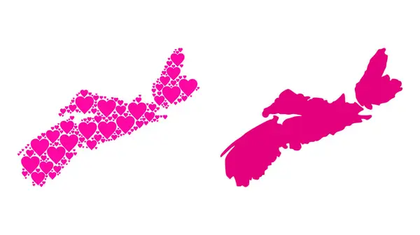 Mapa encantador rosa de la provincia de Nueva Escocia — Archivo Imágenes Vectoriales