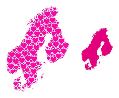 Pembe Kalp İskandinavya Kolajı Haritası