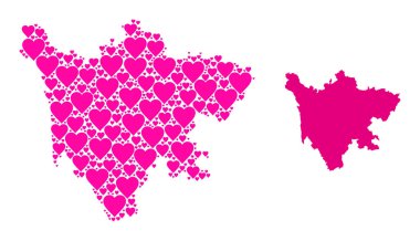 Sichuan Eyaleti Pembe Sevgililer Günü Mozaik Haritası