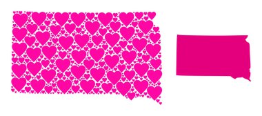 Güney Dakota 'nın Pembe Mozaik Haritası