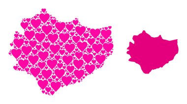 Pembe Sevgililer Günü Şablonu Swietokrzyskie Bölgesi Haritası