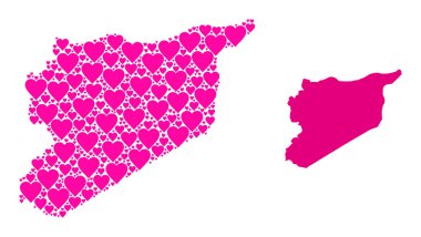 Suriye Pembe Aşk Kolajı Haritası