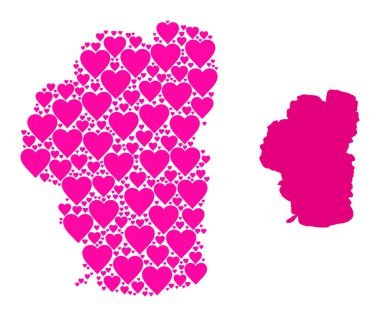 Pembe Aşk Yüreği Tahoe Gölü Haritası