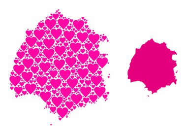 Thassos Adası Pembe Aşk Kolajı Haritası