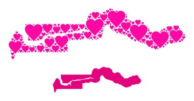 Pembe Sevgililer Günü Gambiya Deseni Haritası