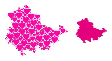 Pembe Kalp Mozaik Thüringen Devleti Haritası