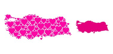 Türkiye 'nin Pembe Aşk Kalbi Mozaik Haritası