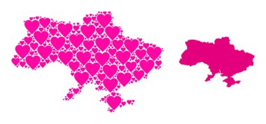 Pembe Aşk Kolajı Ukrayna Haritası