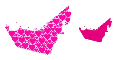Pembe Sevgililer Günü Birleşik Arap Emirlikleri Mozaik Haritası