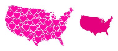 Pembe Aşk Kolajı ABD Haritası