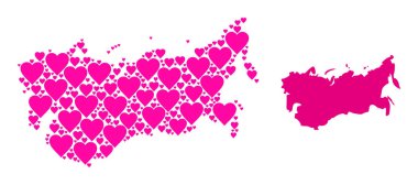 SSCB 'nin Pembe Aşk Kalbi Kolaj Haritası