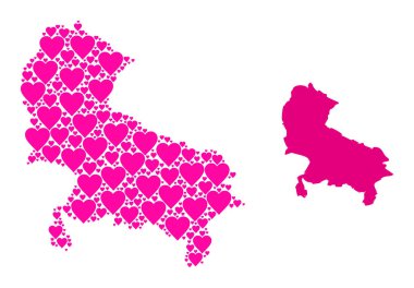 Uttar Pradesh 'in Pembe Aşk Kalbi Mozaik Haritası