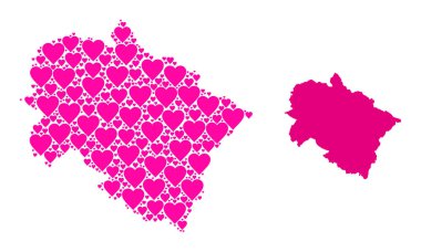 Uttarakhand 'in Pembe Aşk Kalbi Mozaik Haritası