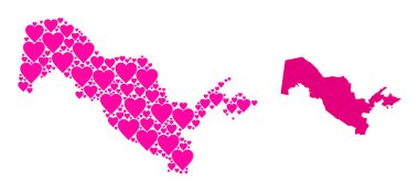 Pembe Sevgililer Günü Özbekistan Deseni Haritası