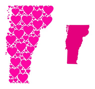 Vermont Eyaleti Pembe Kalp Modeli Haritası