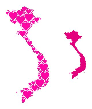 Pembe Güzel Vietnam Mozaik Haritası