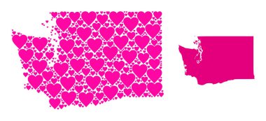 Washington Eyaletinin Pembe Şablon Haritası