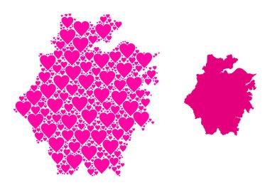 Pembe Kalp Kolaj Haritası Zhejiang Eyaleti