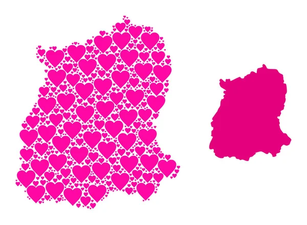 Sikkim Eyaletinin Pembe Güzel Kolaj Haritası