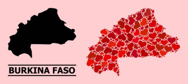 Burkina Faso 'nun Kırmızı Kalp Modeli Haritası
