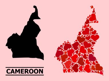 Kamerun Kırmızı Kalp Kolajı Haritası