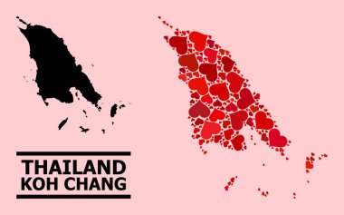 Koh Chang 'in Kırmızı Güzel Mozaik Haritası