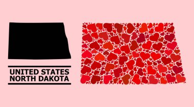 Kuzey Dakota Eyaleti Kızıl Aşk Deseni Haritası
