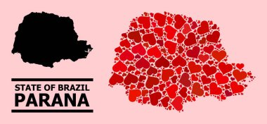 Parana Eyaleti Kırmızı Kalp Mozaik Haritası