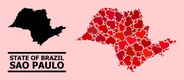 Sao Paulo Eyaleti Kızıl Aşk Kolajı Haritası