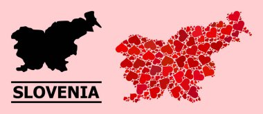 Slovenya 'nın Kırmızı Valentine Desen Haritası
