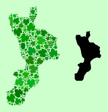 Calabria Bölgesi Haritası - Şarap ve Üzüm Mozaiği