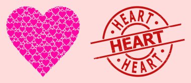 Lastik Kalp Mühür ve Pembe Aşk Kolajı