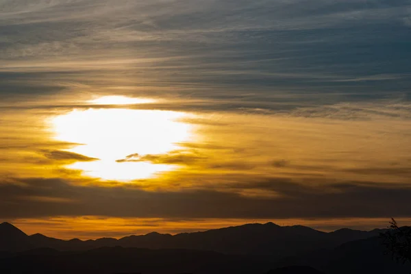 Molise Mainarde Puesta Sol Cordillera Mainarde Extiende Largo Frontera Entre — Foto de Stock