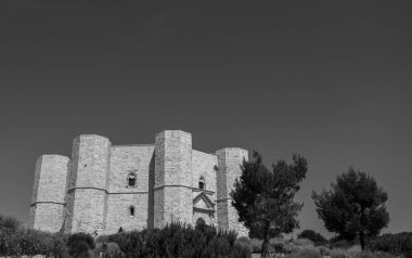Andria, Puglia, Castel del Monte. Castel del Monte, Kutsal Roma İmparatoru 2. Frederick tarafından Puglia 'nın batısındaki Murge platosunda inşa edilen 13. yüzyıldan kalma bir kaledir..