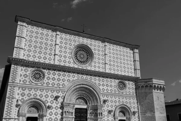 Aquila Abruzzo Santa Maria Collemaggio Bazilika Város Vallási Szimbóluma 1288 — Stock Fotó