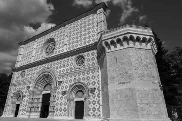 Aquila Abruzzo Santa Maria Collemaggio Bazilika Város Vallási Szimbóluma 1288 — Stock Fotó