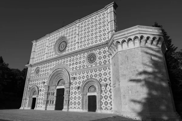 Aquila Abruzja Bazylika Santa Maria Collemaggio Religijny Symbol Miasta Datowany — Zdjęcie stockowe