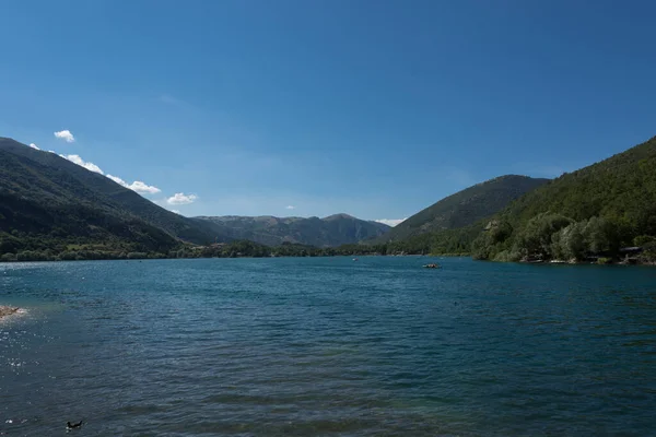 Scanno Aquila Abruzzo Jezero Scanno Italské Město 1782 Obyvateli Které — Stock fotografie