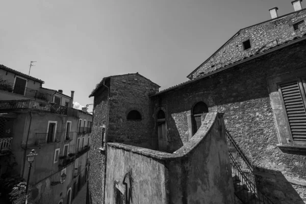 Pacentro Aquila Abruzzo Kadim Ortaçağ Kasabası Tahkimatlarıyla Castello Caldora Tanınır — Stok fotoğraf
