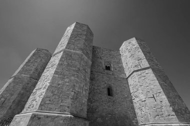 Andria, Puglia, Castel del Monte. Castel del Monte, Kutsal Roma İmparatoru 2. Frederick tarafından Puglia 'nın batısındaki Murge platosunda inşa edilen 13. yüzyıldan kalma bir kaledir..