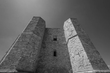 Andria, Puglia, Castel del Monte. Castel del Monte, Kutsal Roma İmparatoru 2. Frederick tarafından Puglia 'nın batısındaki Murge platosunda inşa edilen 13. yüzyıldan kalma bir kaledir..