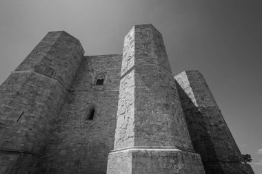 Andria, Puglia, Castel del Monte. Castel del Monte, Kutsal Roma İmparatoru 2. Frederick tarafından Puglia 'nın batısındaki Murge platosunda inşa edilen 13. yüzyıldan kalma bir kaledir..