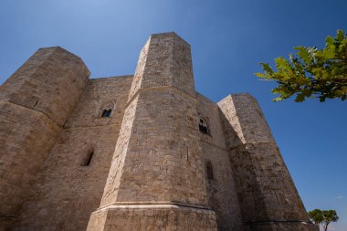 Andria, Puglia, Castel del Monte. Castel del Monte, Kutsal Roma İmparatoru 2. Frederick tarafından Puglia 'nın batısındaki Murge platosunda inşa edilen 13. yüzyıldan kalma bir kaledir..