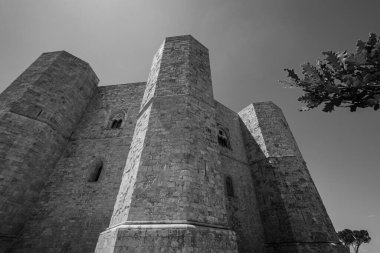 Andria, Puglia, Castel del Monte. Castel del Monte, Kutsal Roma İmparatoru 2. Frederick tarafından Puglia 'nın batısındaki Murge platosunda inşa edilen 13. yüzyıldan kalma bir kaledir..