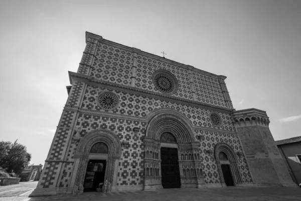 Aquila Abruzja Bazylika Santa Maria Collemaggio Religijny Symbol Miasta Datowany — Zdjęcie stockowe